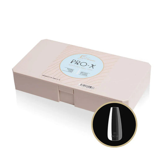 iGel PRO-X Soft Gel Nail Tips 15, Natural Coffin Long
