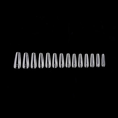 iGel PRO-X Soft Gel Nail Tips 15, Natural Coffin Long