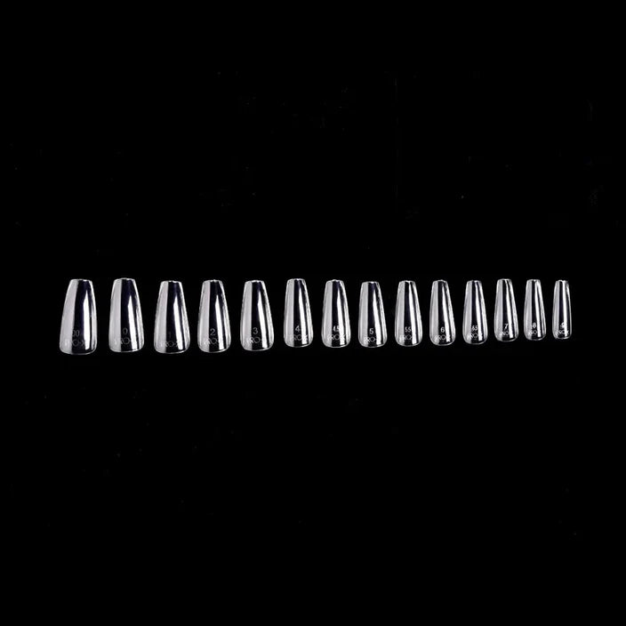 iGel PRO-X Soft Gel Nail Tips 14, Natural Coffin Medium
