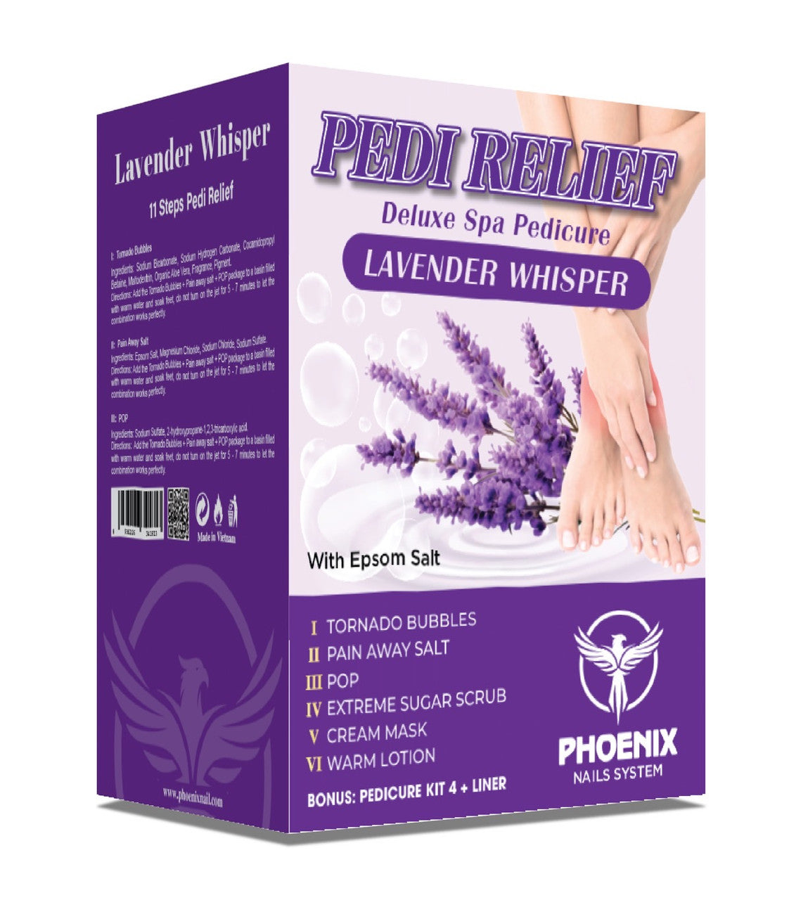 PHOENIX Pain Relief Pedicure 11 Steps - Lavender Whisper