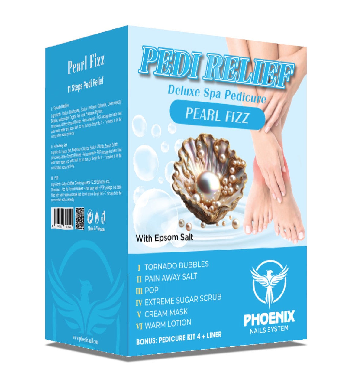 PHOENIX Pain Relief Pedicure 11 Steps - Pearl Fizz