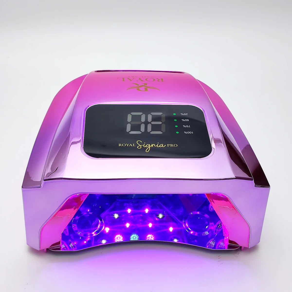 Royal Signia Pro UV/LED Nail Lamp – Pink Chrome | Professional Gel Nail Dryer for Salon