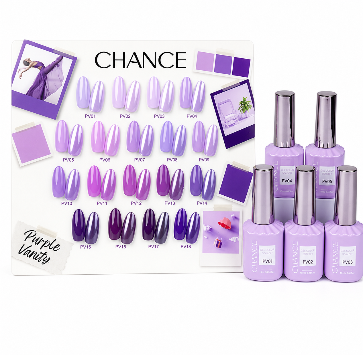 Chance Gel 0.5oz Full Kit (18 Colors) - Purple Vanity