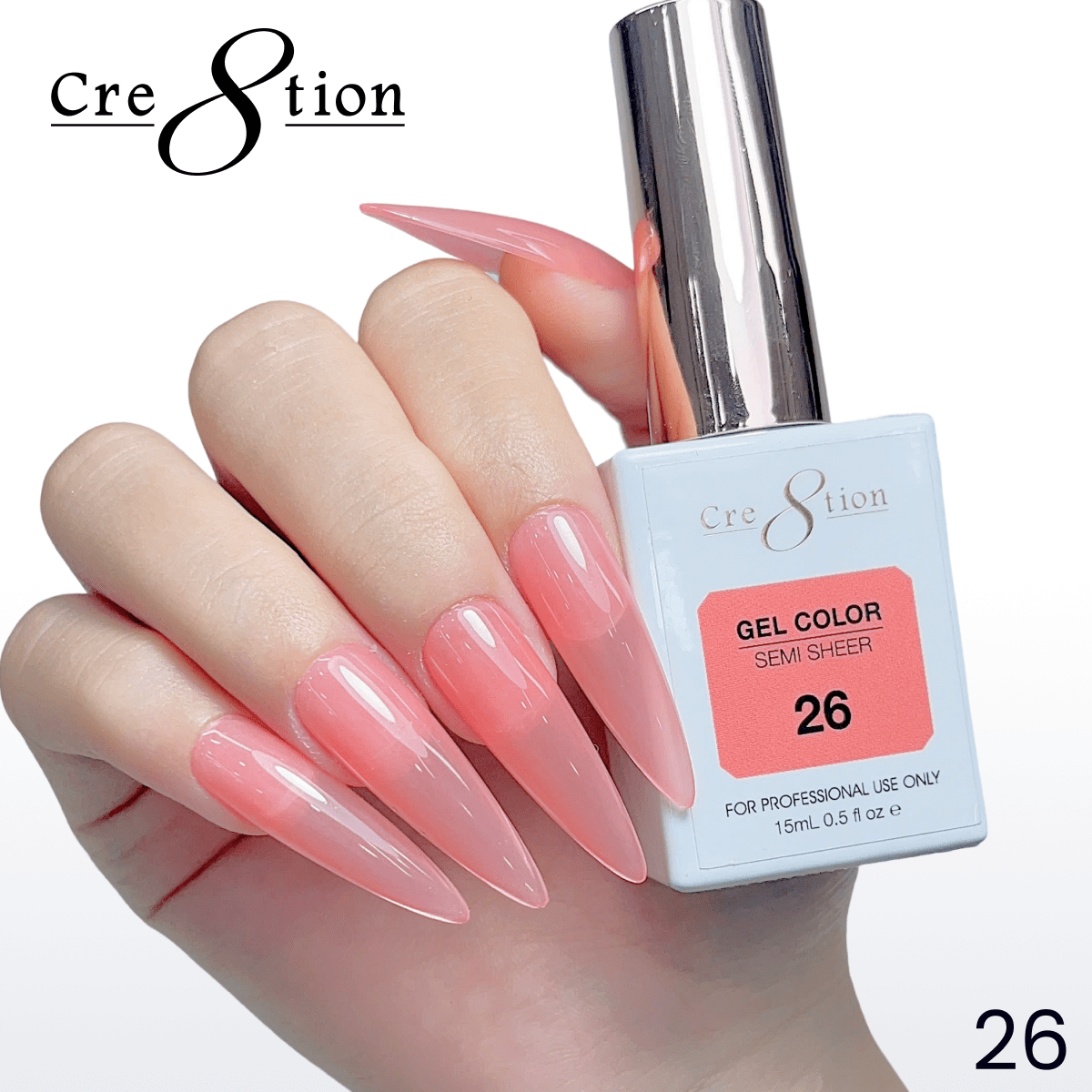 Cre8tion Hema Free Semi-Sheer 0.5oz - Coral Series 26