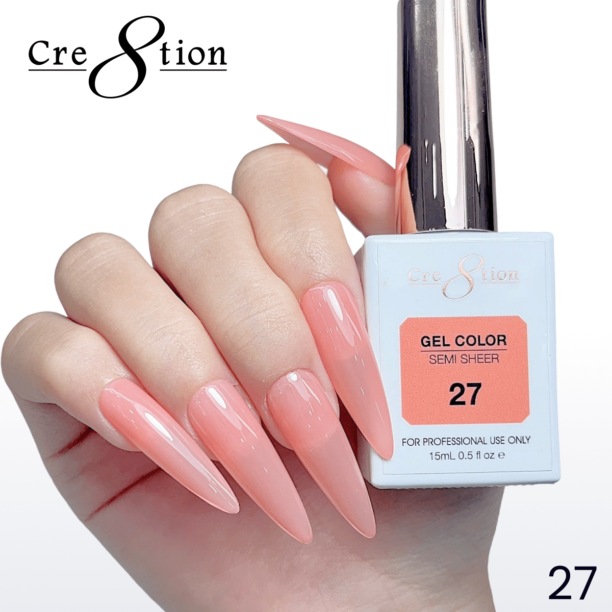 Cre8tion Hema Free Semi-Sheer 0.5oz - Coral Series 27