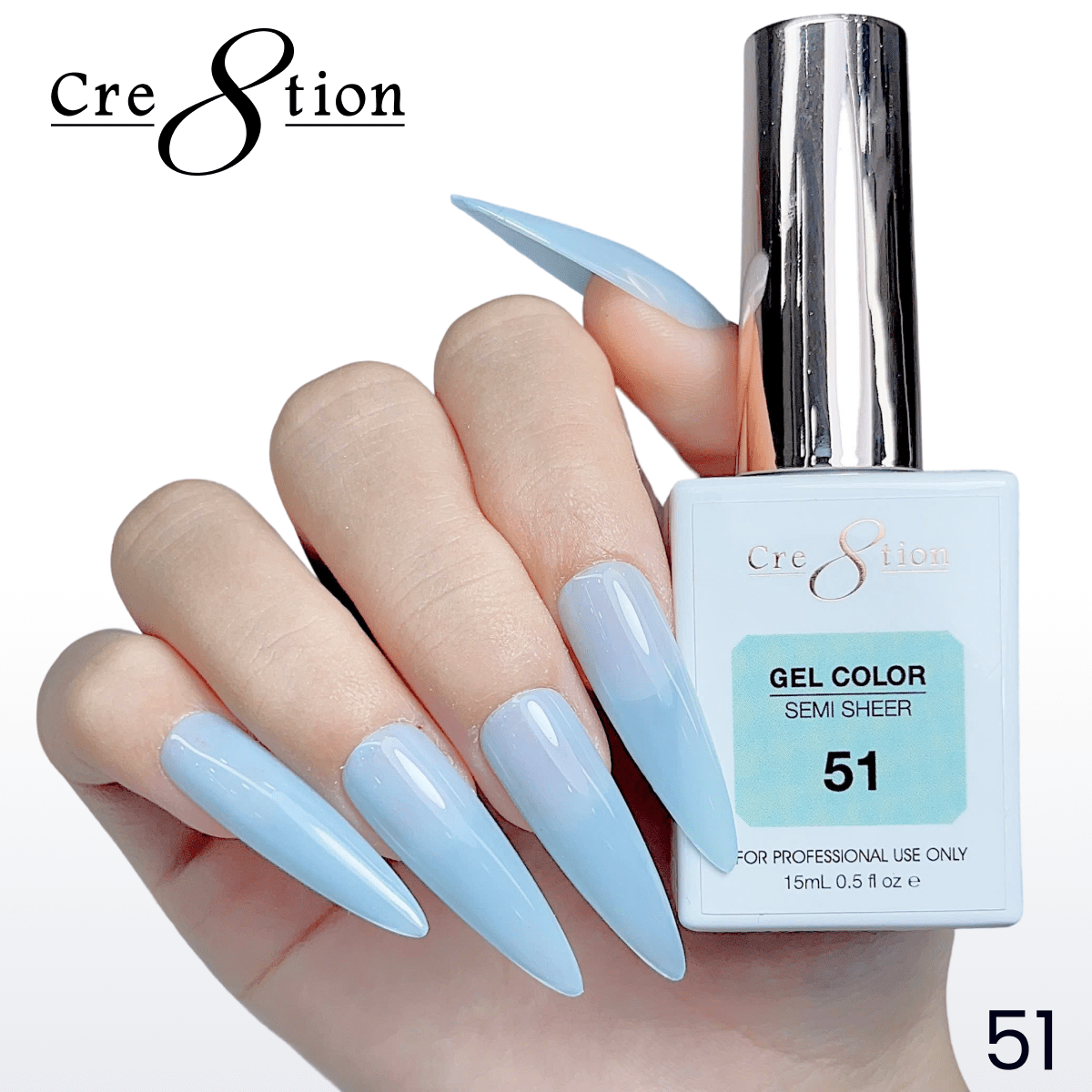 Cre8tion Hema Free Semi-Sheer 0.5oz - Mint Sky Series 51