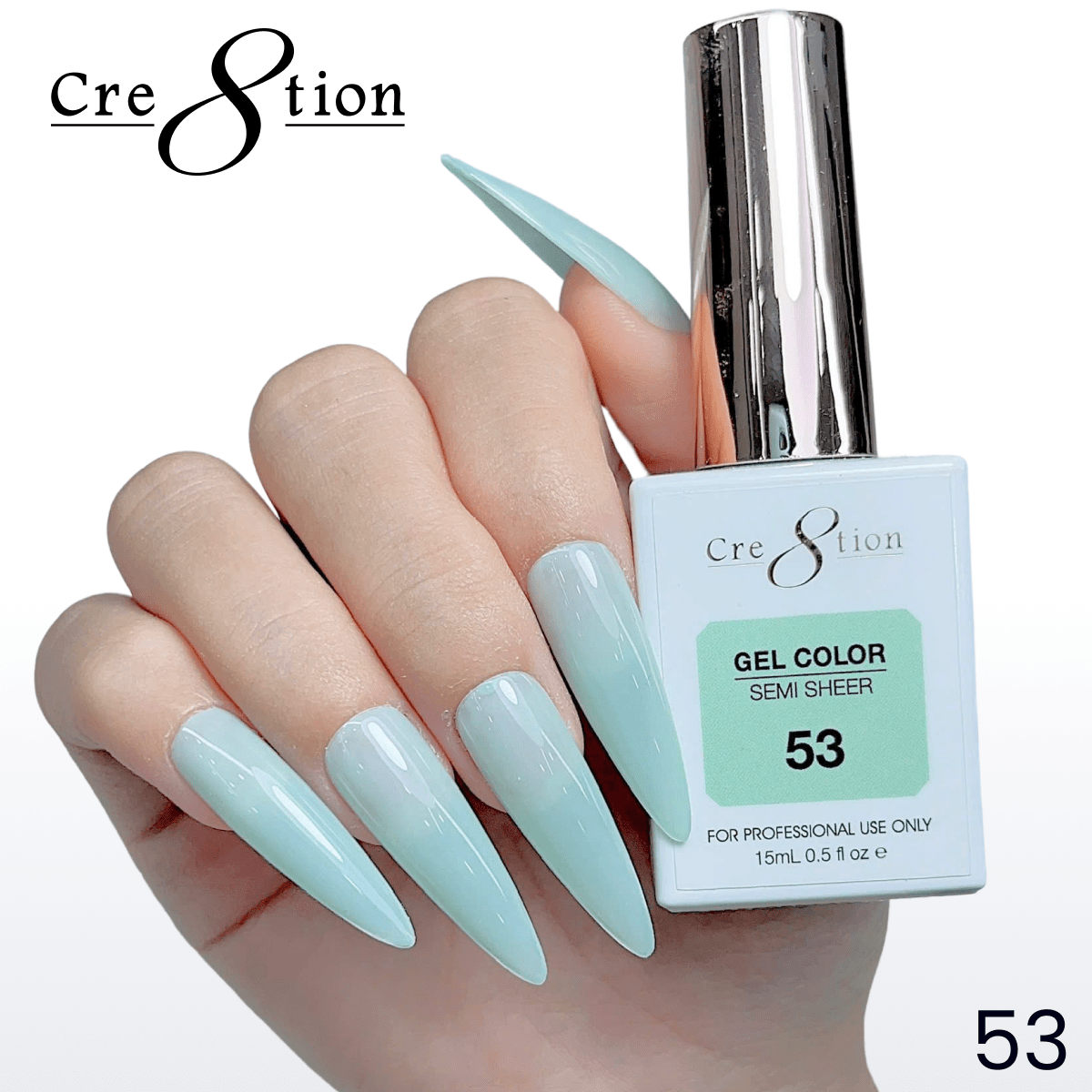 Cre8tion Hema Free Semi-Sheer 0.5oz - Mint Sky Series 53