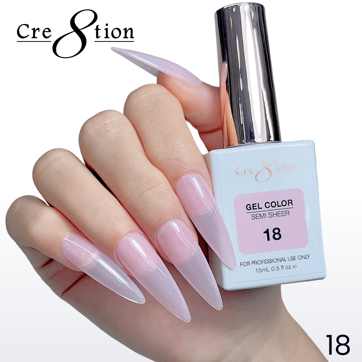 Cre8tion Hema Free Semi-Sheer 0.5oz - Pink Series 18