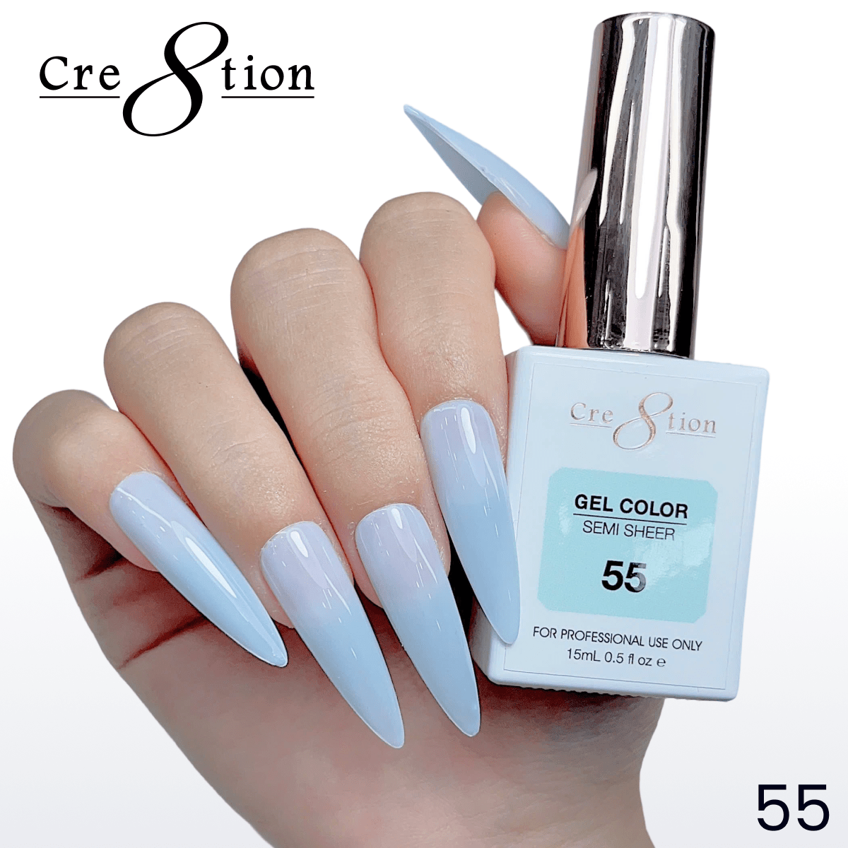 Cre8tion Hema Free Semi-Sheer 0.5oz - Mint Sky Series 55