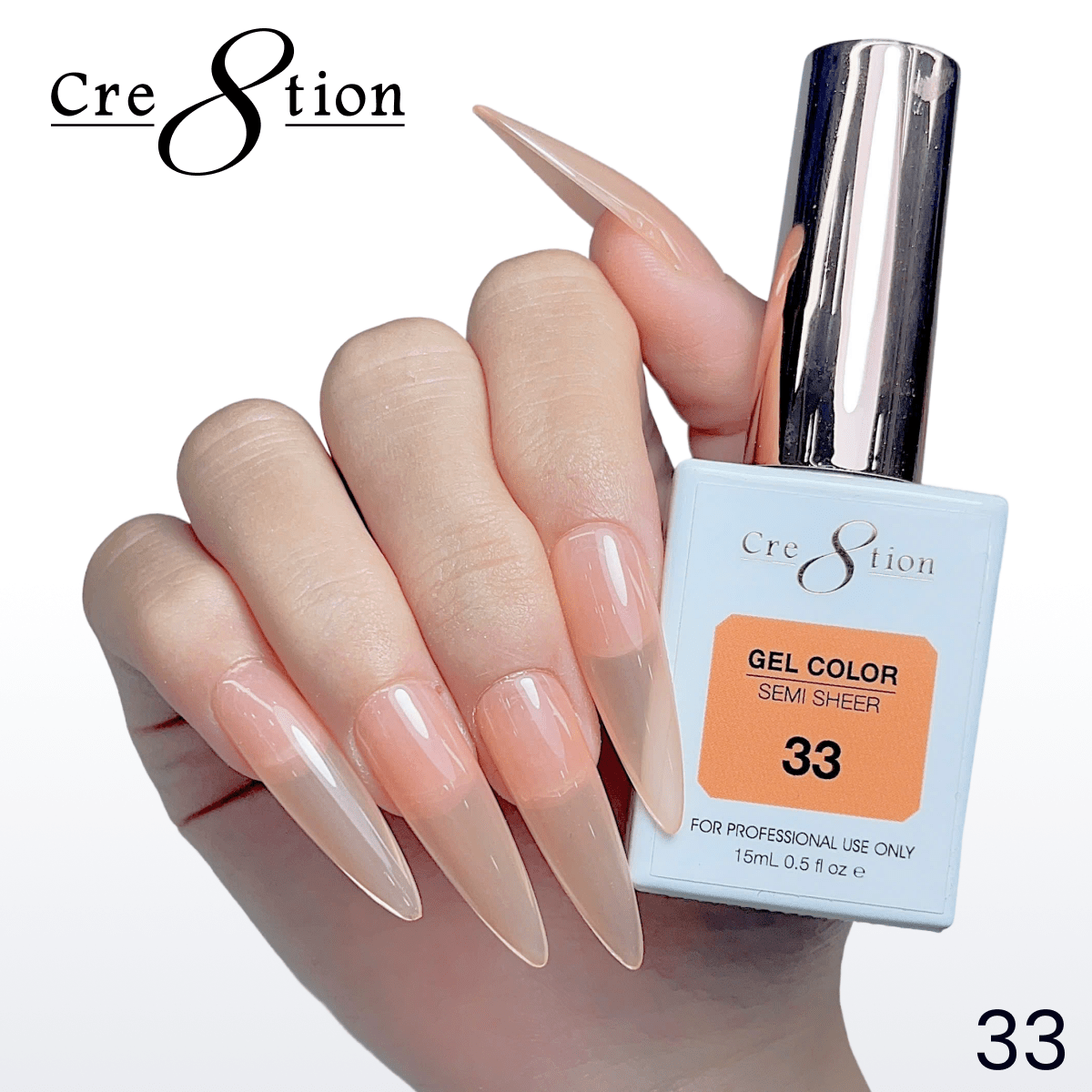 Cre8tion Hema Free Semi-Sheer 0.5oz - Coral Series 33