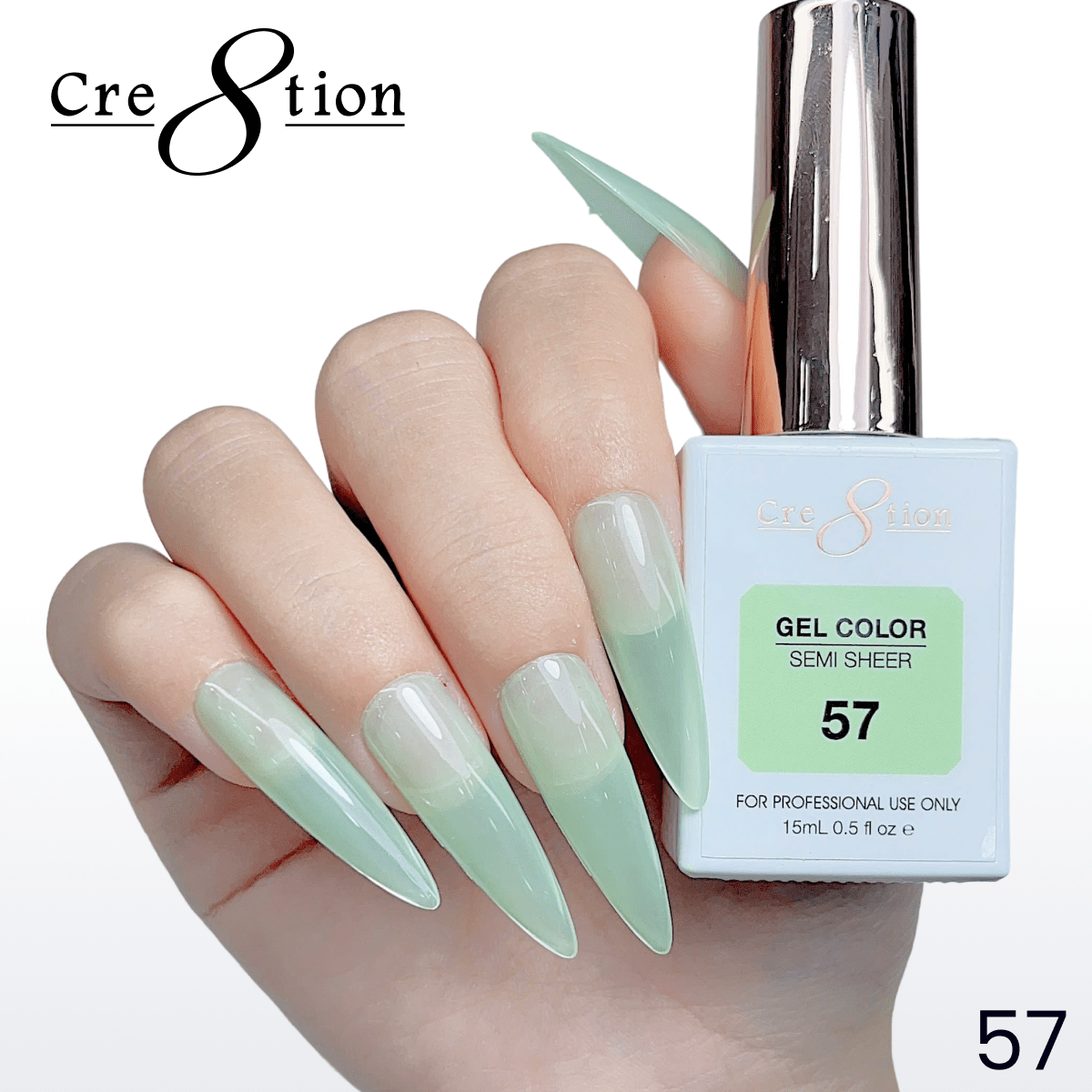 Cre8tion Hema Free Semi-Sheer 0.5oz - Mint Sky Series 57