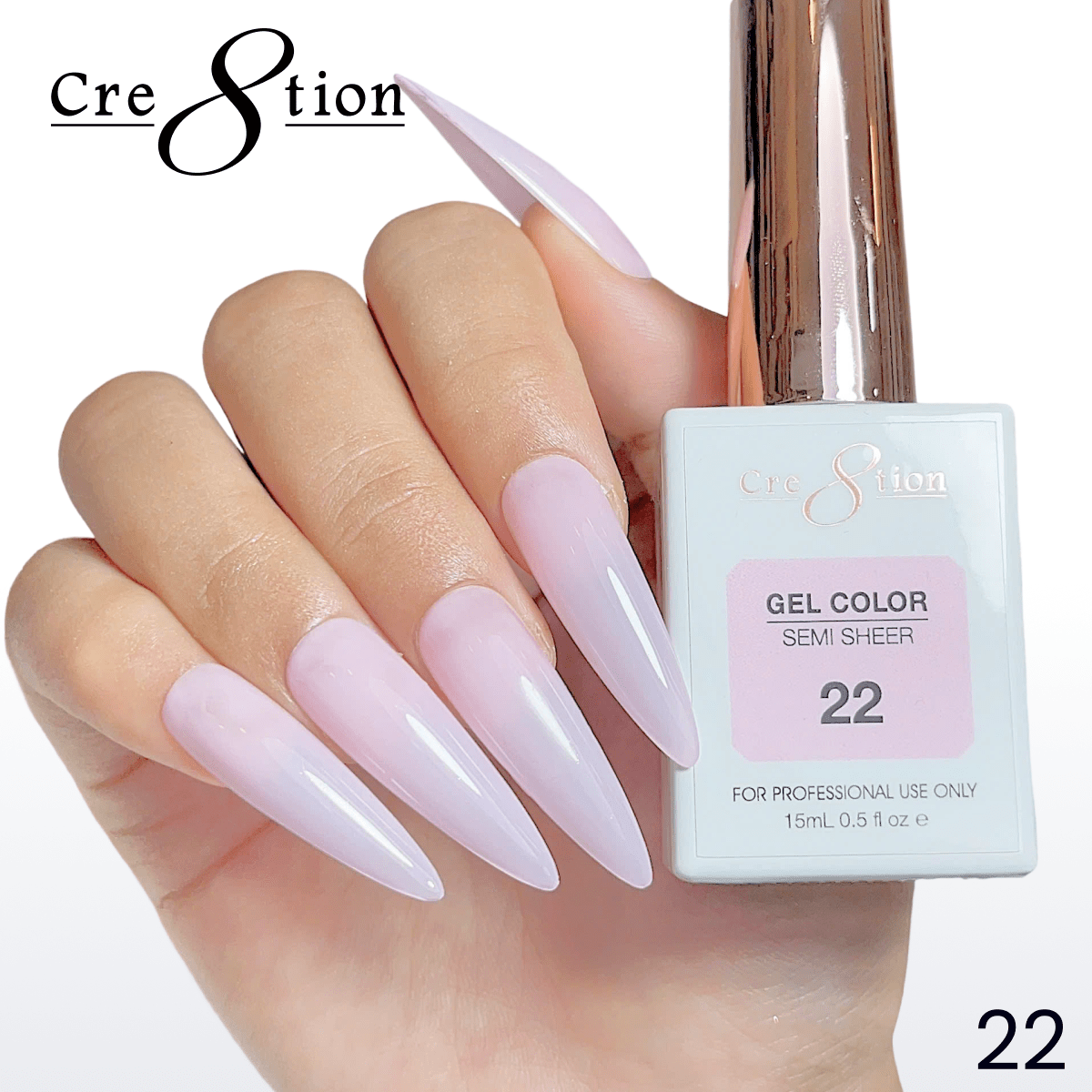 Cre8tion Hema Free Semi-Sheer 0.5oz - Pink Series 22