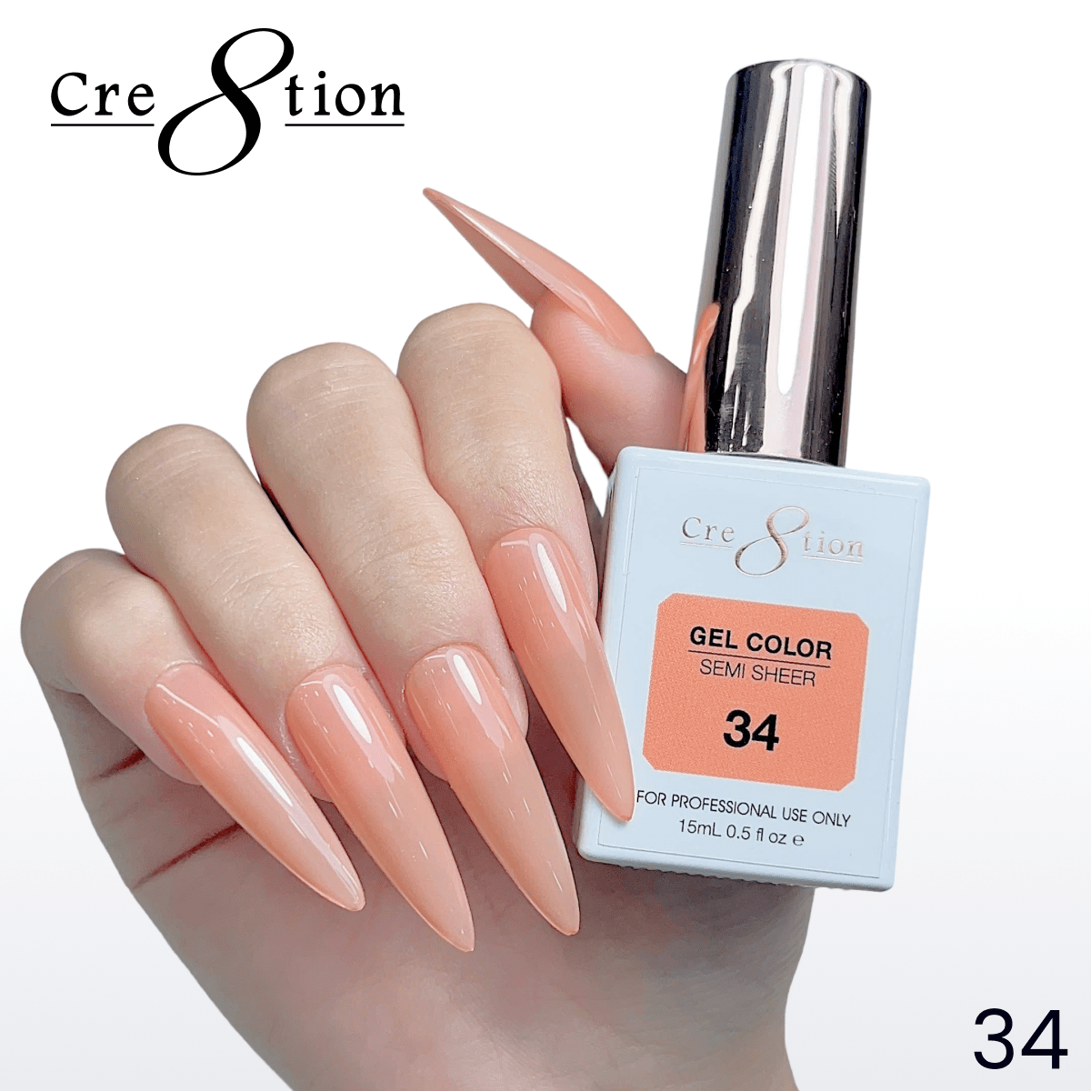 Cre8tion Hema Free Semi-Sheer 0.5oz - Coral Series 34