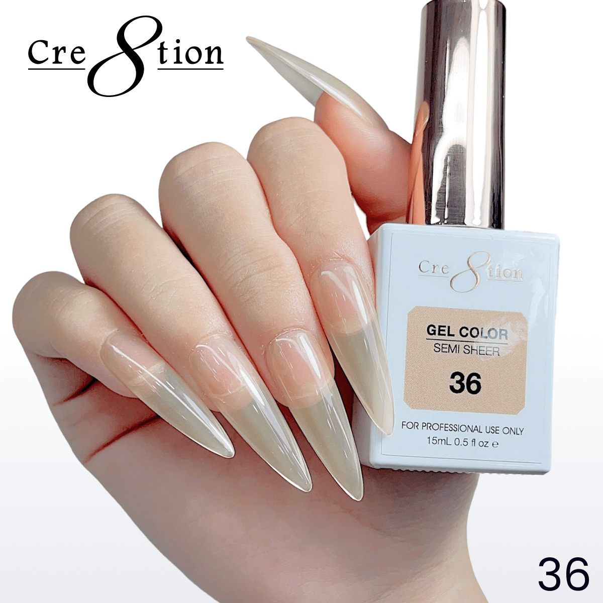 Cre8tion Hema Free Semi-Sheer 0.5oz - Coral Series 36
