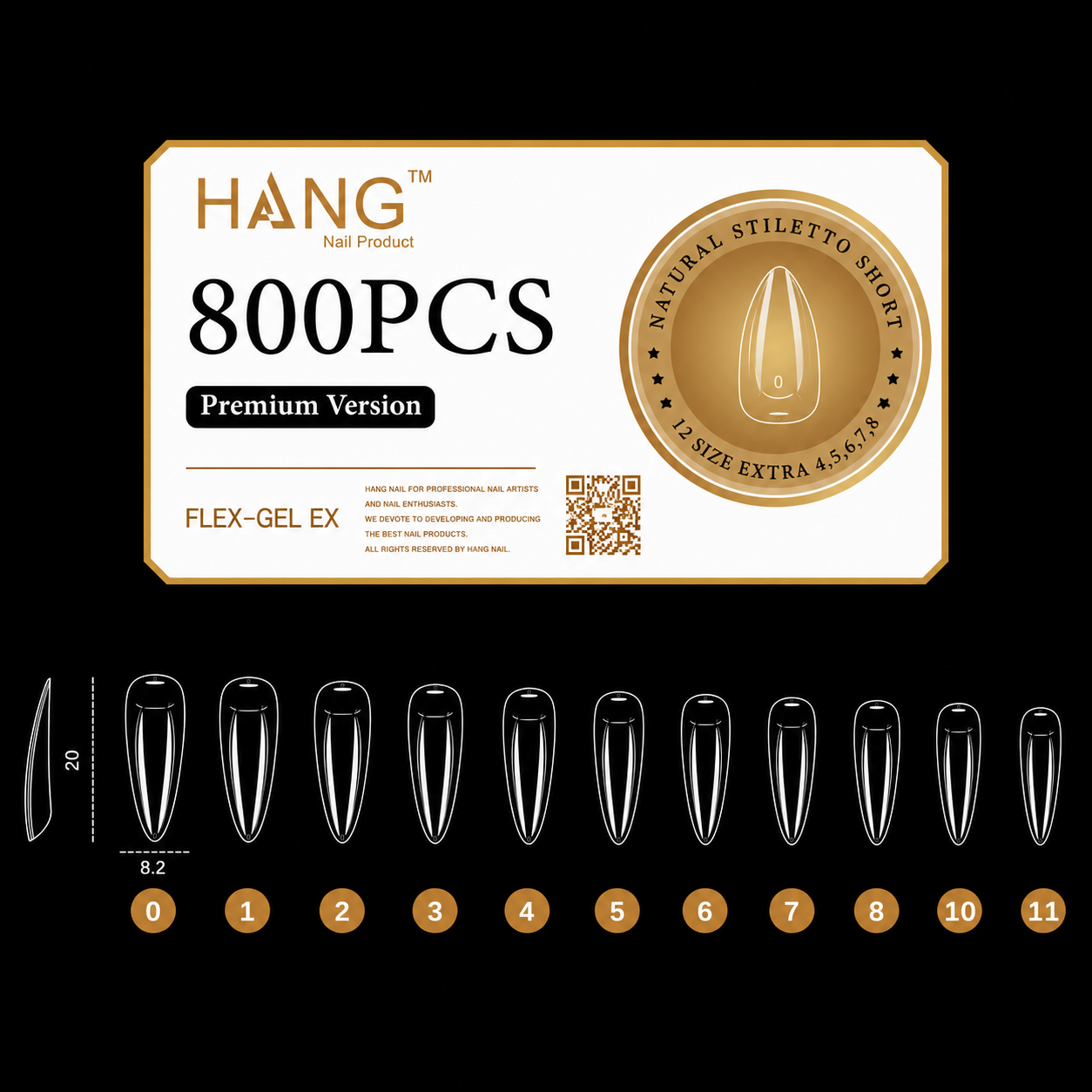 HANG TIP FLEX-GEL EX - STILETTO SHORT Buy 5 Get 1 Free