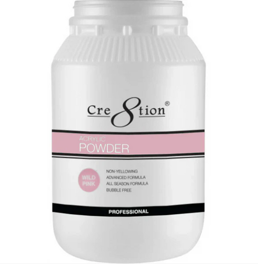 Cre8tion Acrylic Powder - WILD PINK 5.5 lbs | Professional Nail Acrylic Powder for Salon