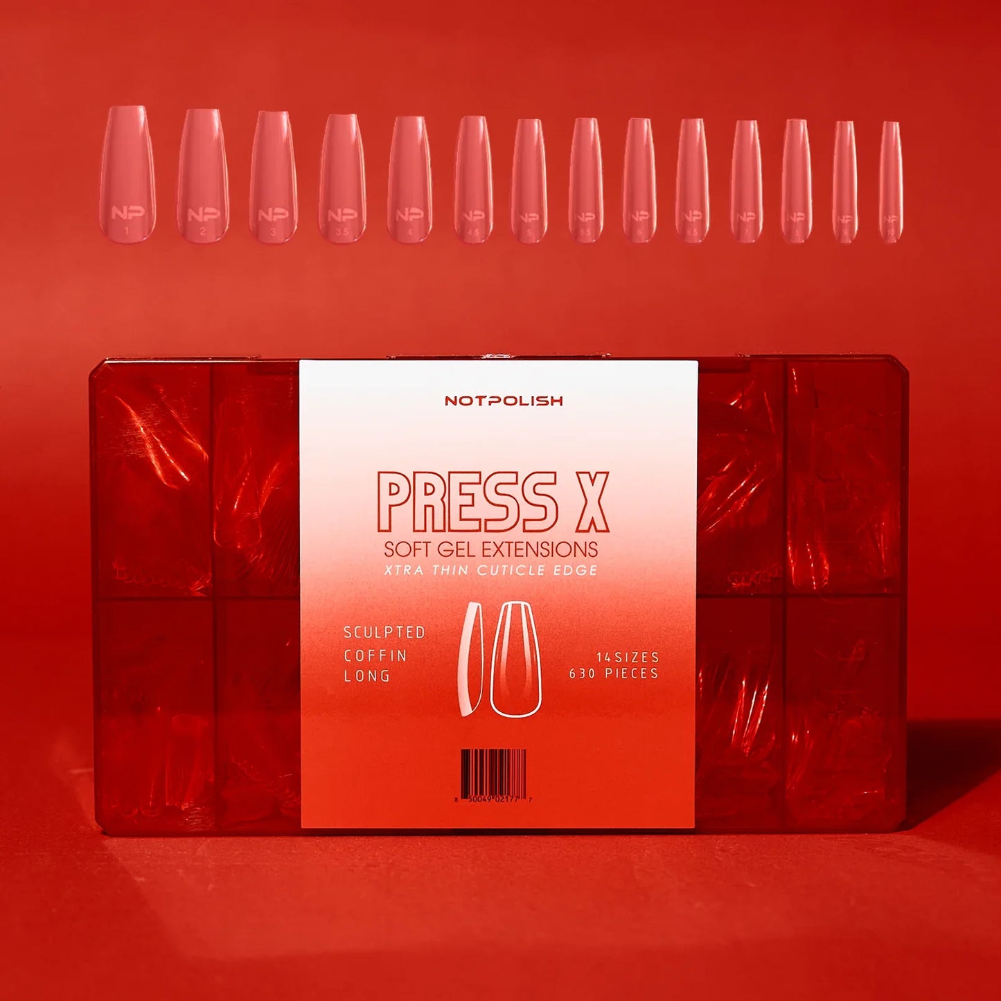 NotPolish Press X Tip BOX - Sculpted Coffin Long (Pk: 630 pieces/Box)