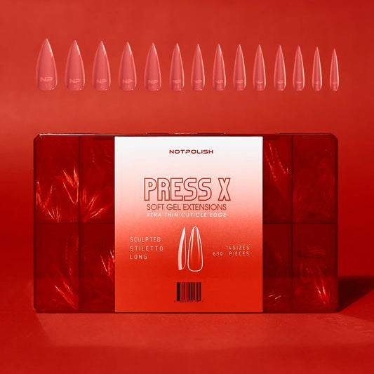 NotPolish Press X Tip BOX - Sculpted Stilleto Long (Pk: 630 pieces/Box)