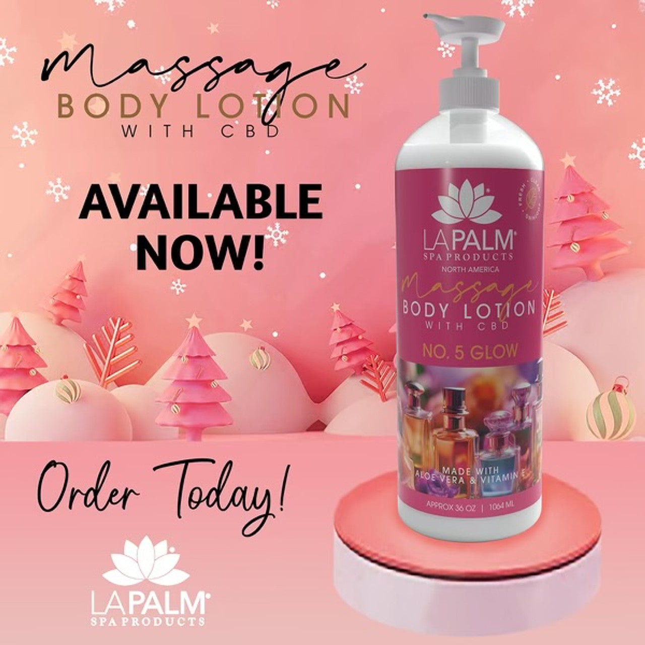 La Palm Massage Body Lotion CBD 36oz - No.5 Case 12pcs