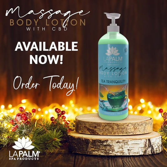 La Palm Massage Body Lotion CBD 36oz - Tea Tranquility Case 12pcs