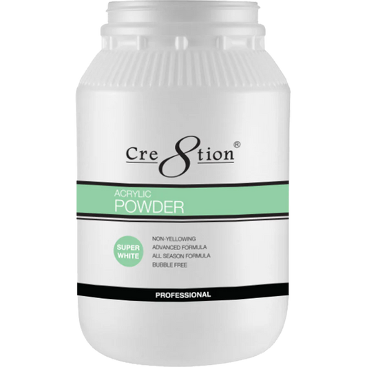 Cre8tion Acrylic Powder - SUPER WHITE 5.5 lbs | Professional Nail Acrylic Powder for Salon