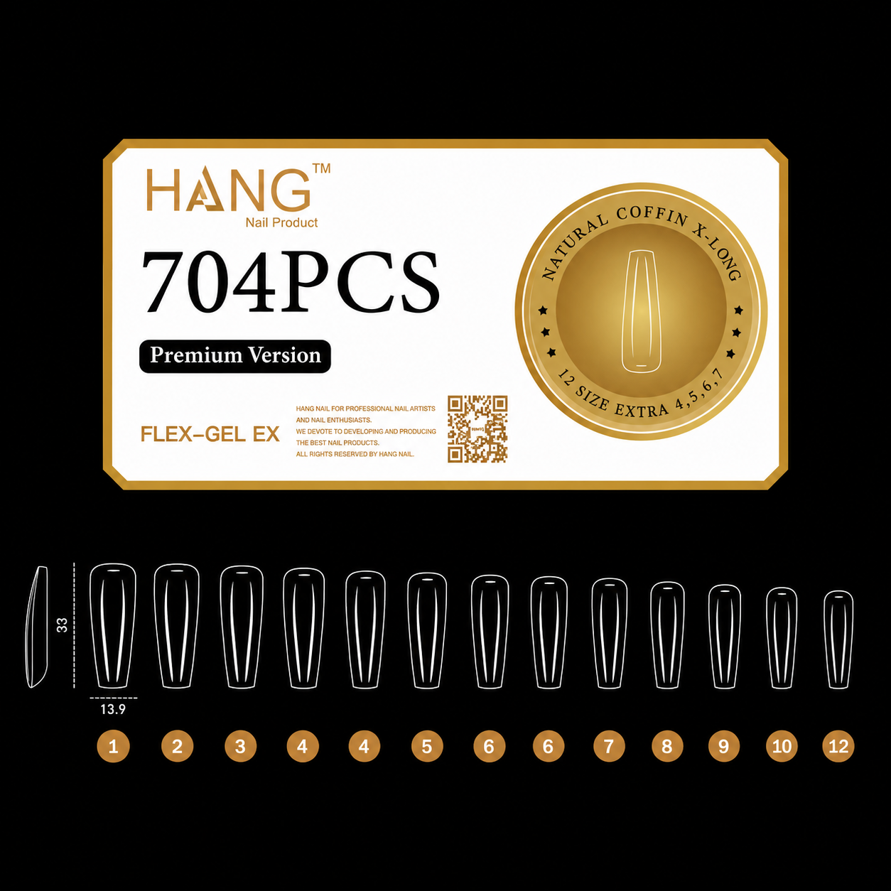 HANG TIP FLEX-GEL EX - SQUARE X-LONG Buy 5 Get 1 Free