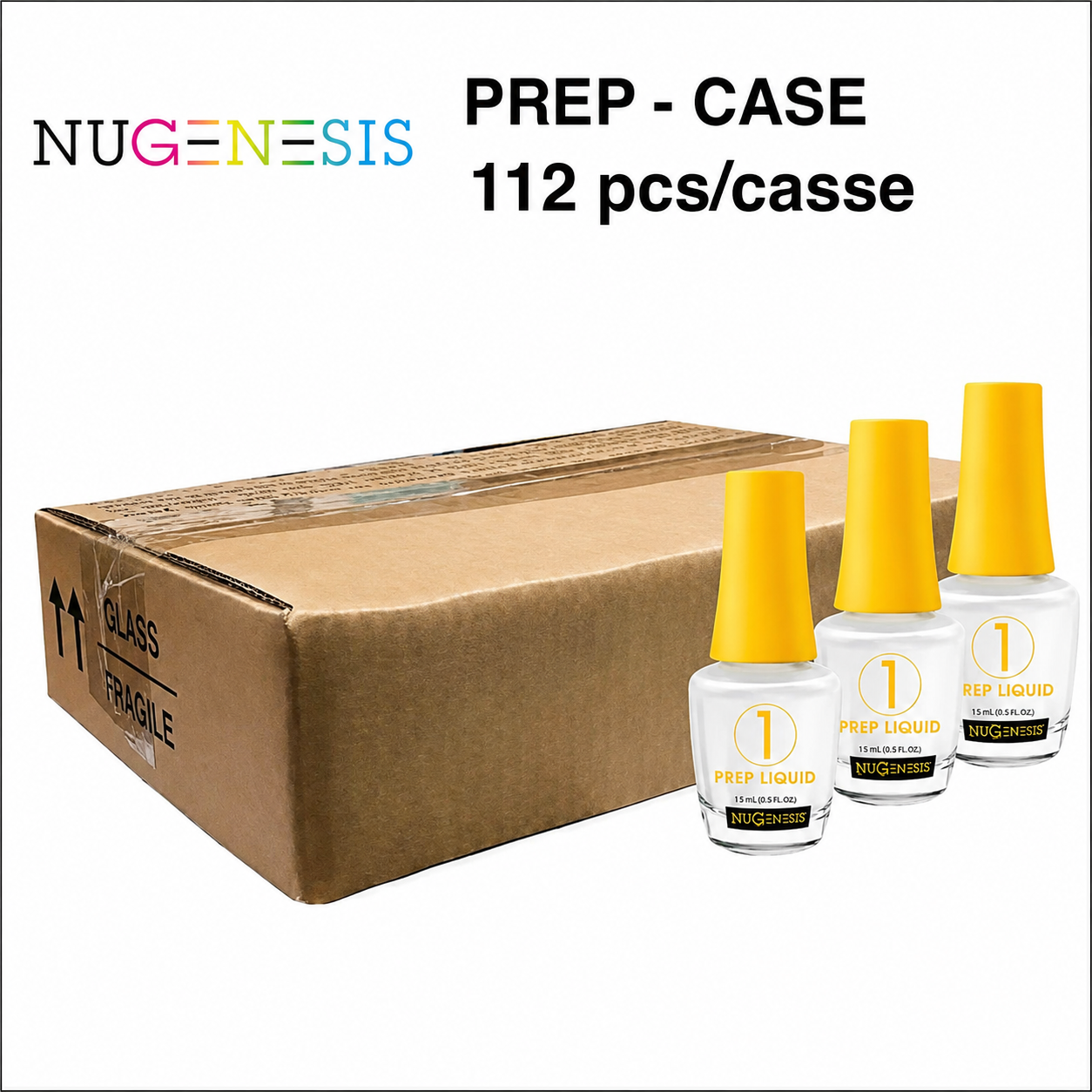 Nugenesis Dipping Liquid 0.5oz, #01 PREP (Yellow Cap) (Packing: 112 pcs/case)