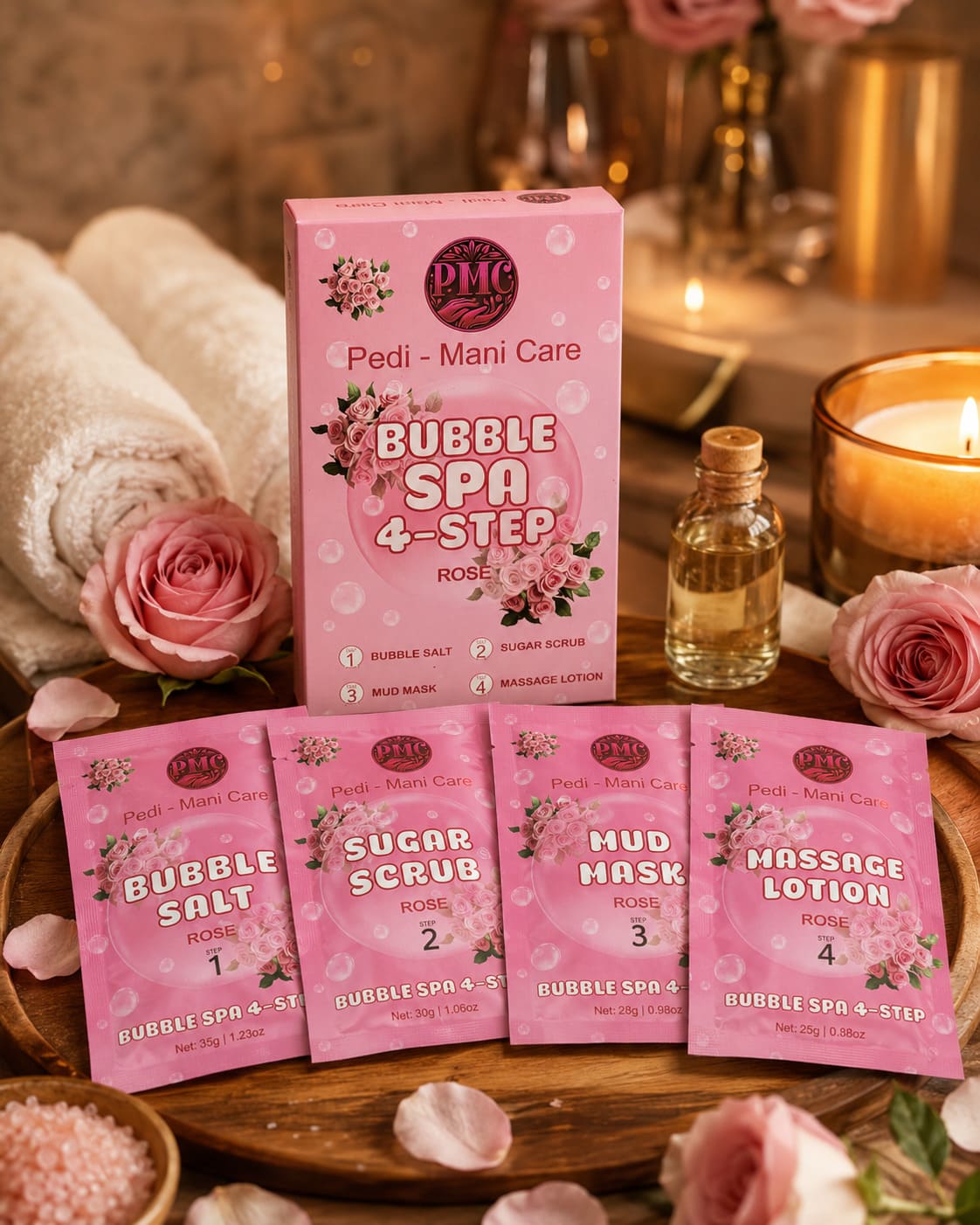 Bubble Spa 4-Step Rose Case 100pcs