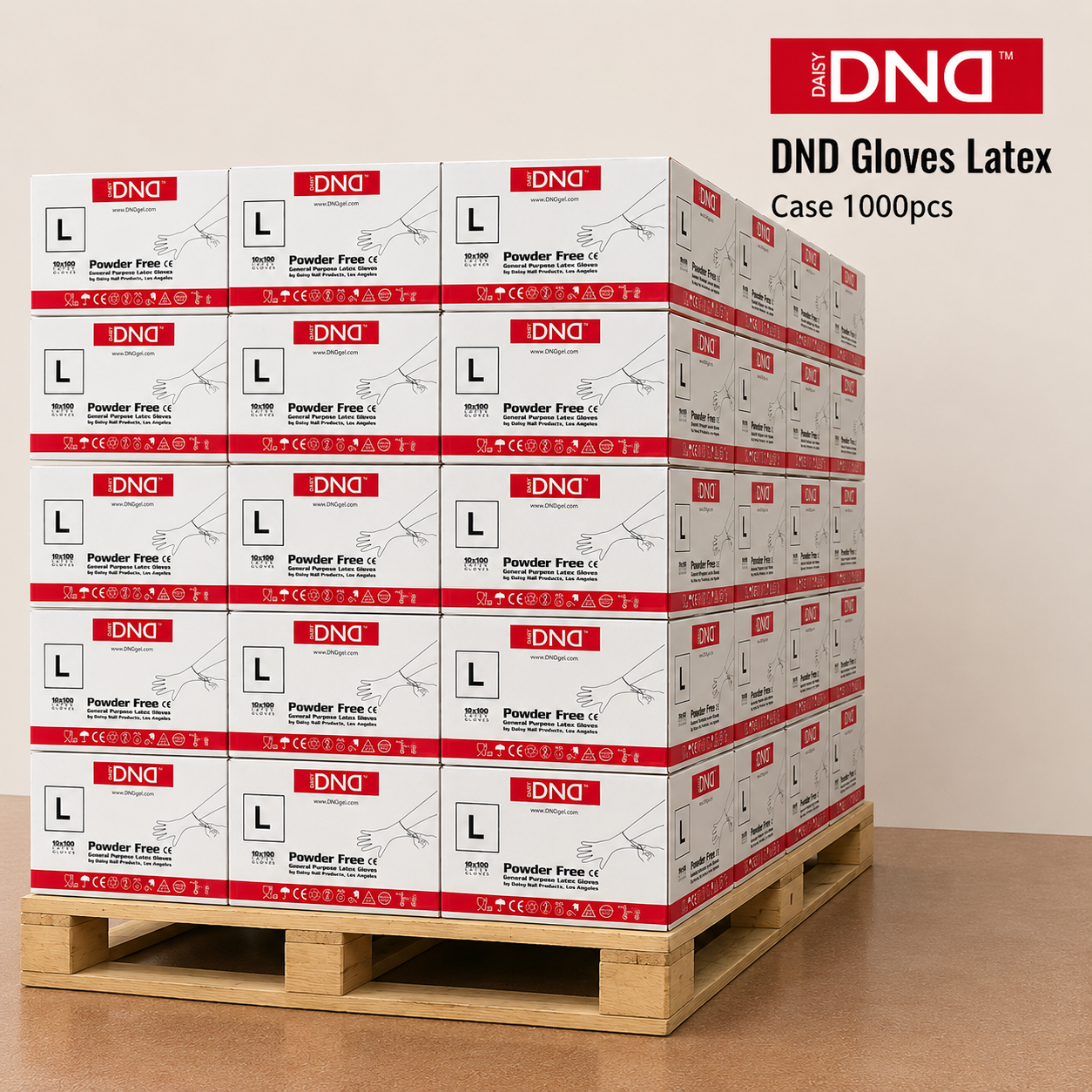 DND Professional Disposable Latex Gloves - Bulk Wholesale Pallet (88 Cases Full Pack)