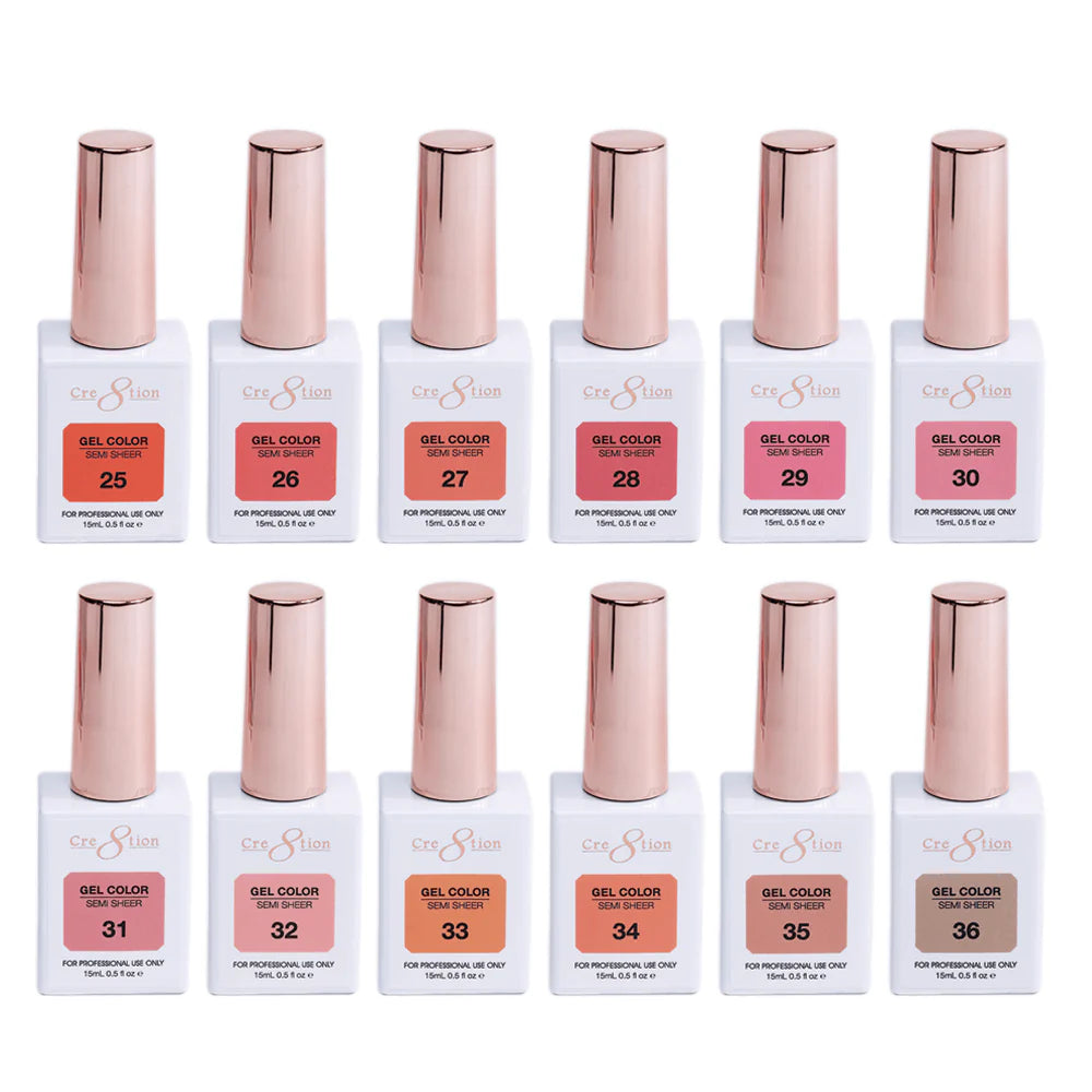 Cre8tion Hema Free Semi-Sheer Collection 0.5oz - 72 Colors