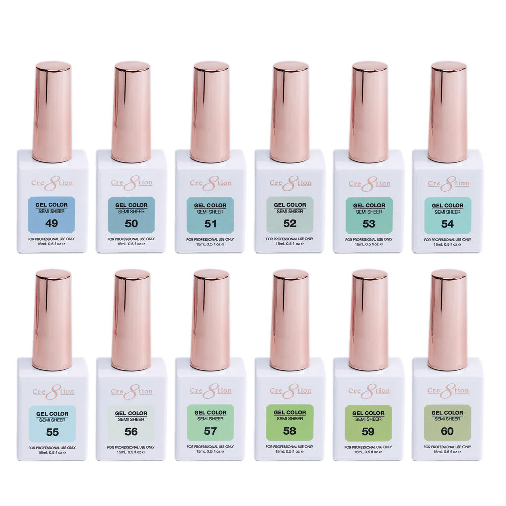 Cre8tion Hema Free Semi-Sheer Collection 0.5oz - 72 Colors