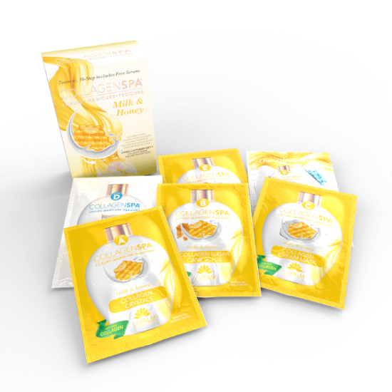 La Palm Collagen Spa 10 Step With Pedi Kit - Milk Honey - (Case 60 box)