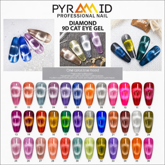 Pyramid 9D Diamond Cat Eye Gel Collection – 36 Colors