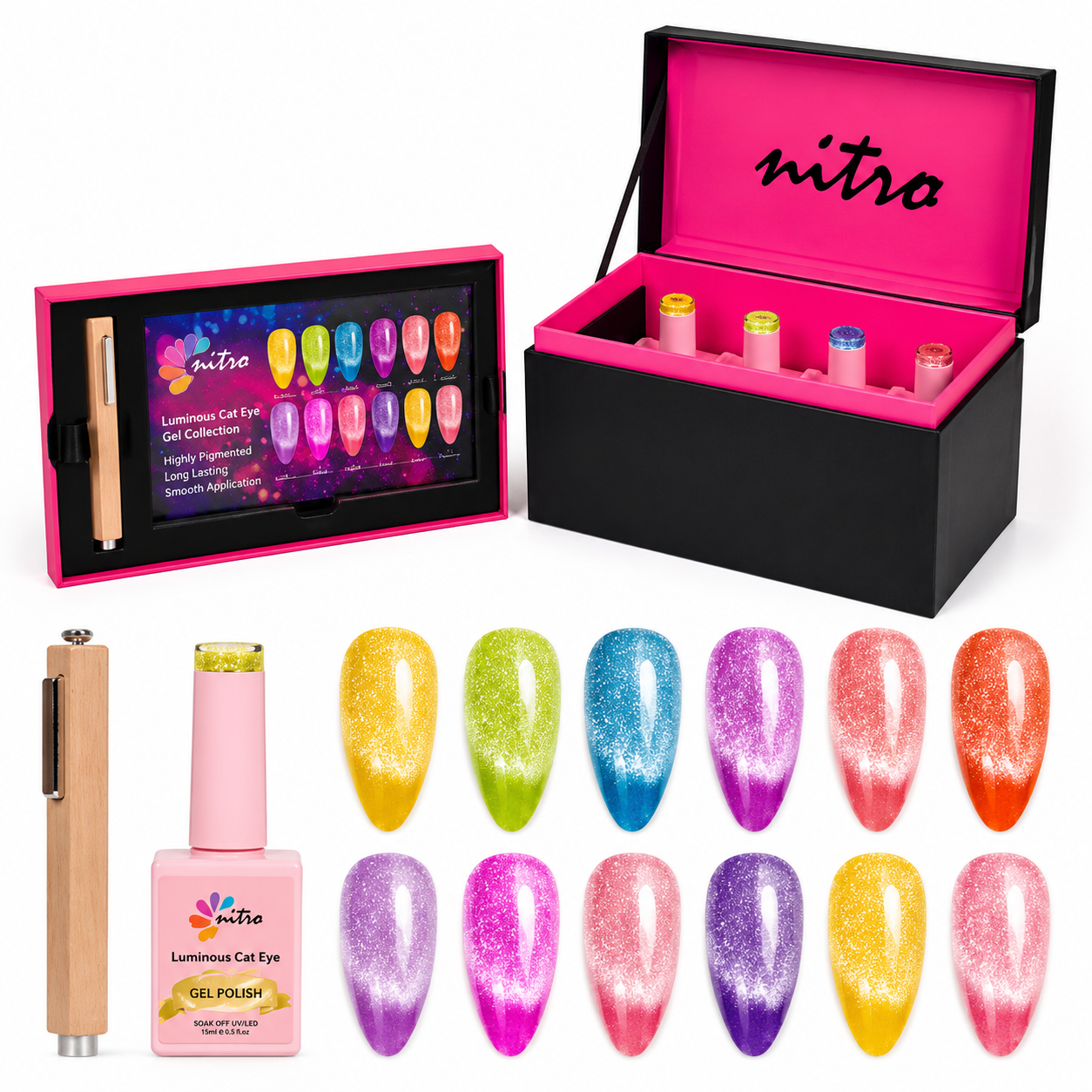 Nitro Luminous Cat Eye Gel Polish Collection – 12 Colors