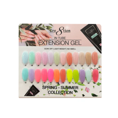 Cre8tion Poly Gel-Extension Gel Kit In Tube 2oz - Spring - Summer Collection
