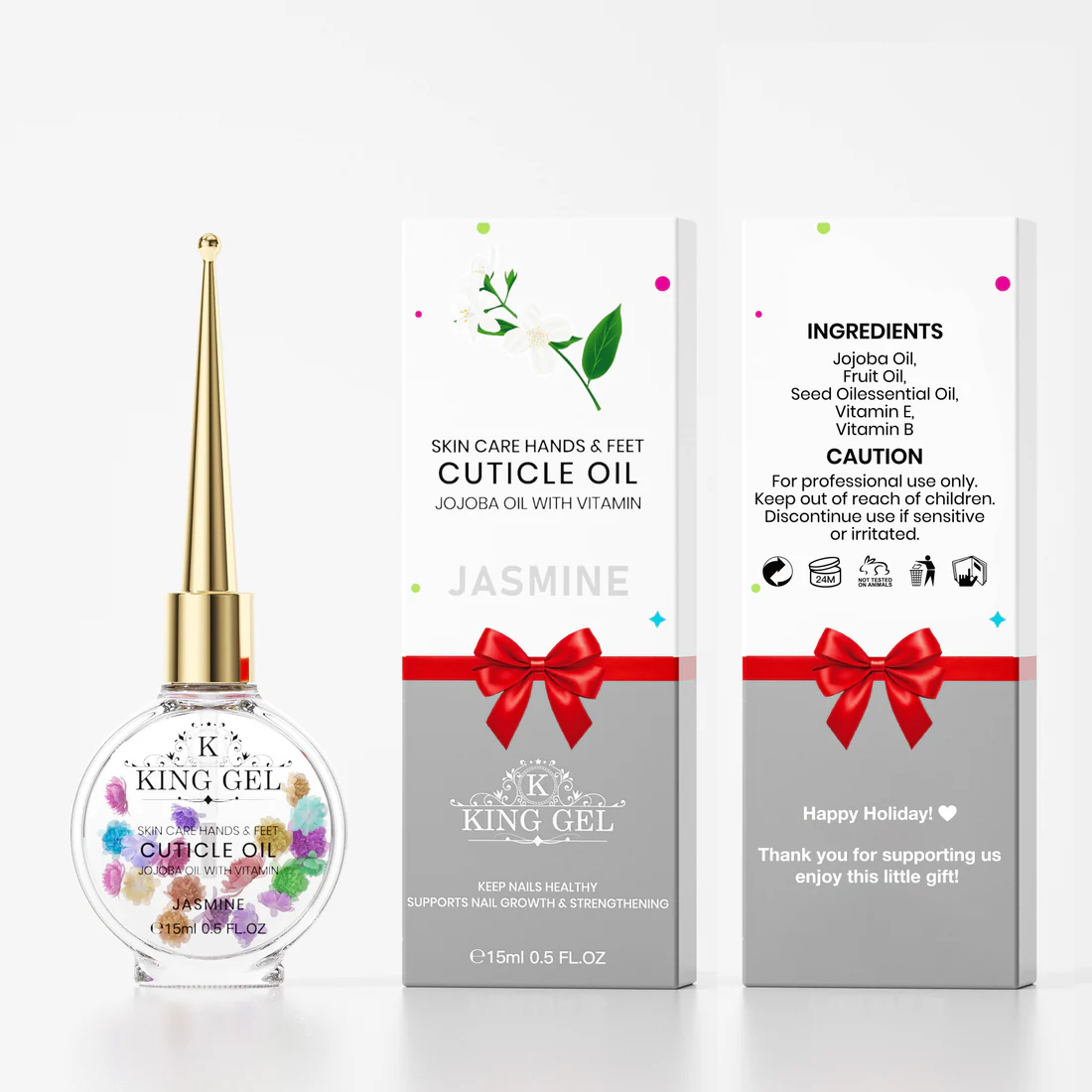 Kinggel Cuticle Oil Jasmine Gift + Gift Box Case 200Pcs