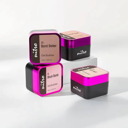Nitro Professional Builder Gel in Jar – 24 Colors Nail Extension Gel 1.69oz