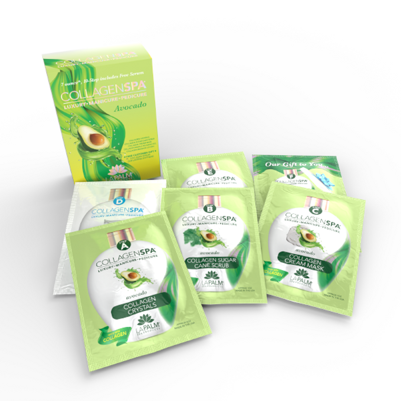 La Palm Collagen Spa 10 Step With Pedi Kit - Avocado