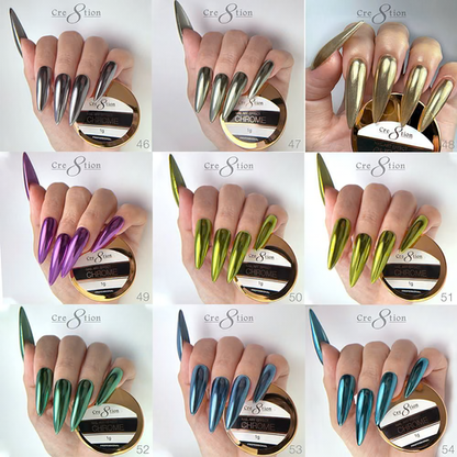 Cre8tion Chrome Nail Art Effect 1g - Full set 72 Colors