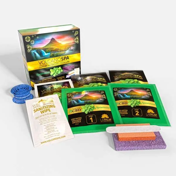 VolcanoSpa CBD+ Edition Spearmint – 5 Step Deluxe Pedicure Kit (Case 36 Sets)