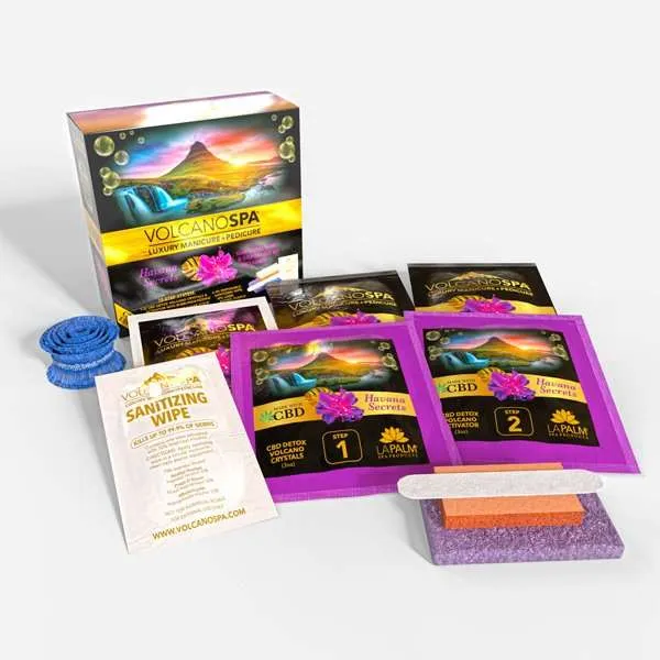 VolcanoSpa CBD+ Edition Havana Secrets – 5 Step Deluxe Pedicure Kit (Case 36 Sets)