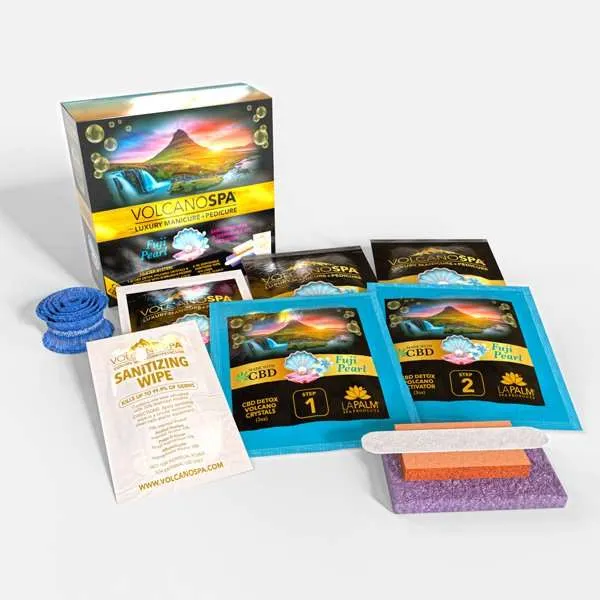 VolcanoSpa CBD+ Edition Fuji Pearl – 5 Step Deluxe Pedicure Kit (Case 36 Sets)