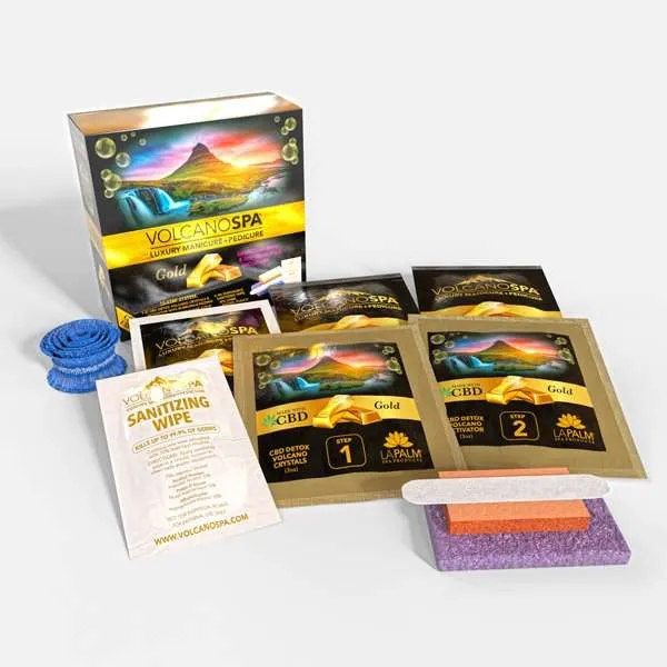 VolcanoSpa CBD+ Edition Gold – 5 Step Deluxe Pedicure Kit (Case 36 Sets)