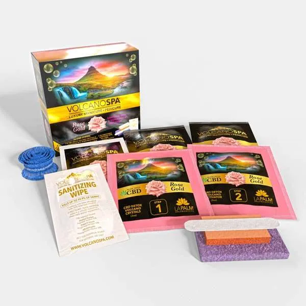 VolcanoSpa CBD+ Edition Rose Gold – 5 Step Deluxe Pedicure Kit (Case 36 Sets)