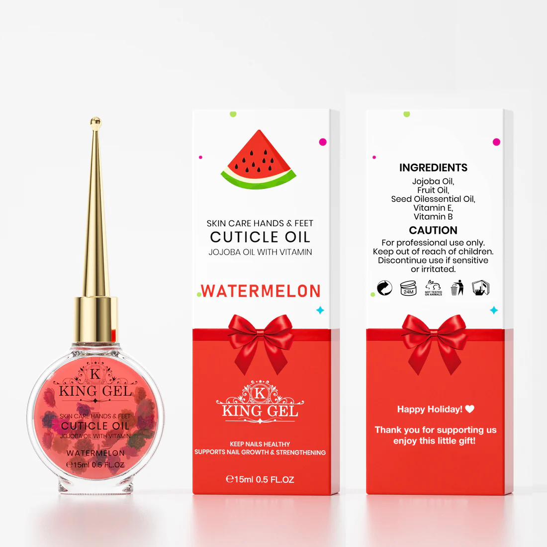 Kinggel Cuticle Oil Watermelon Gift + Gift Box Case 200Pcs