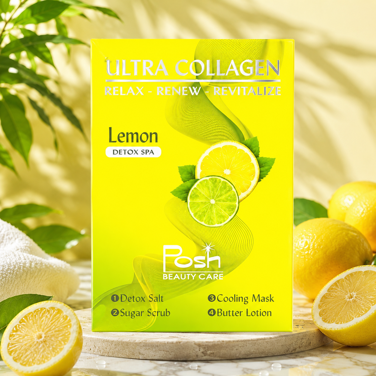 Posh Deluxe Pedicure Kit 4in1, CASE, LEMON