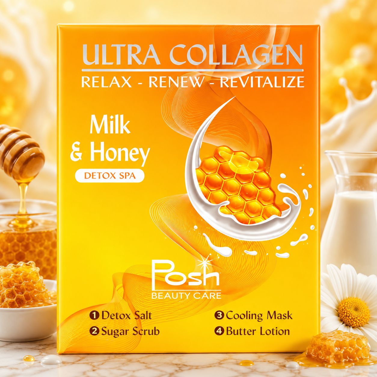 Posh Deluxe Pedicure Kit 4in1, CASE, MILK & HONEY