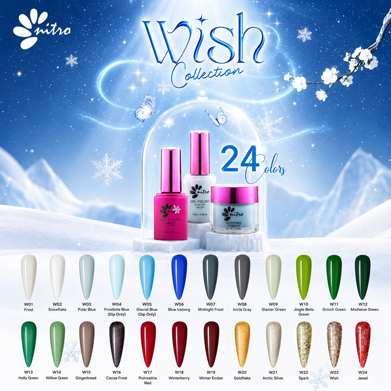Nitro Wish Collection – 24 Colors 4-in-1 Nail System